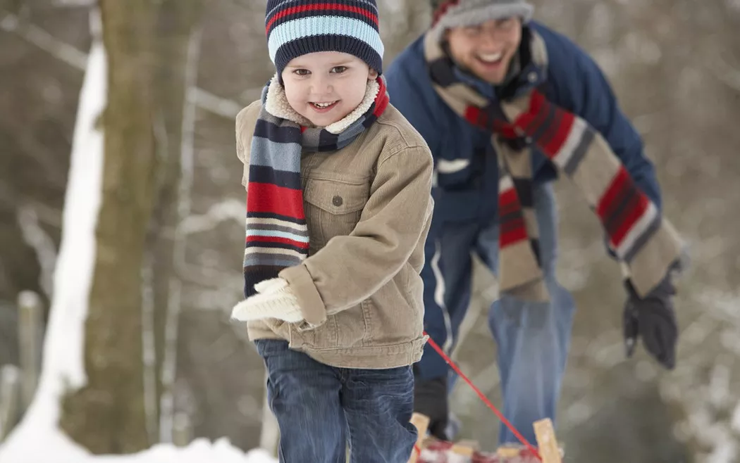 Boy Sledding