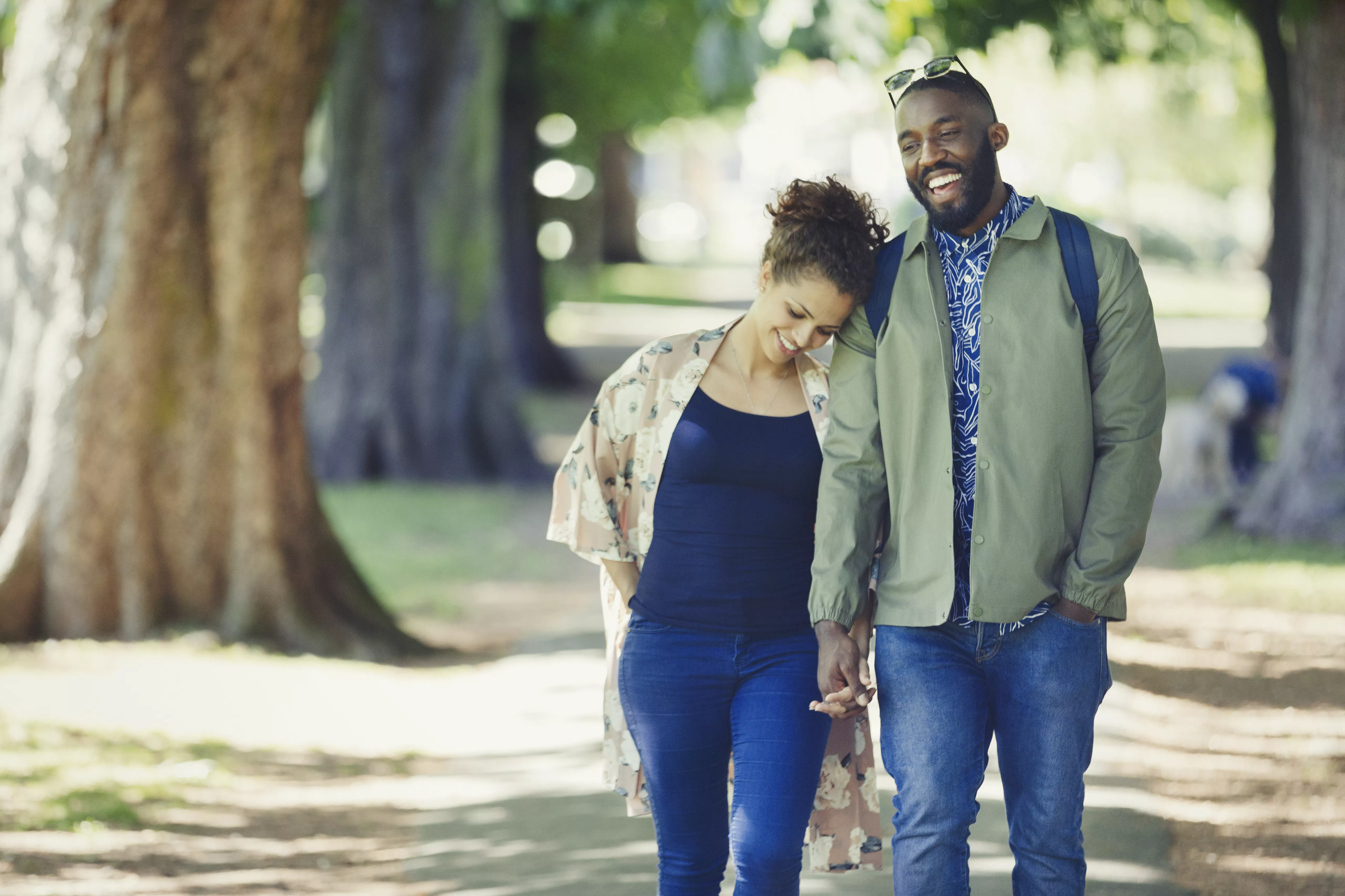 Couple Walking in Forest