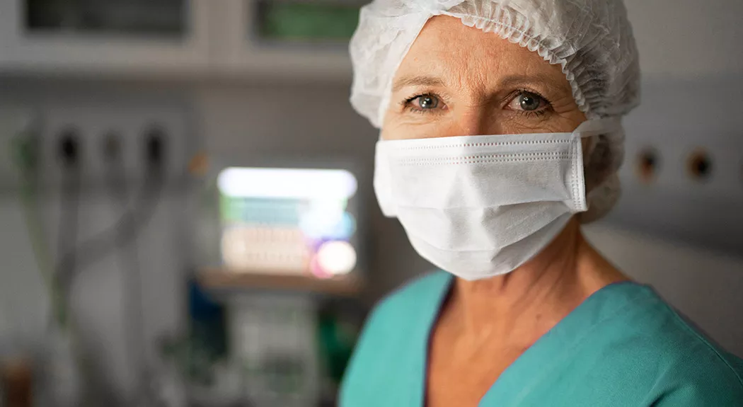 health care provider wearing mask