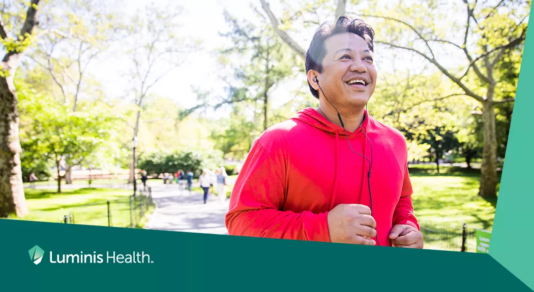 Man running living healthy lifestyle