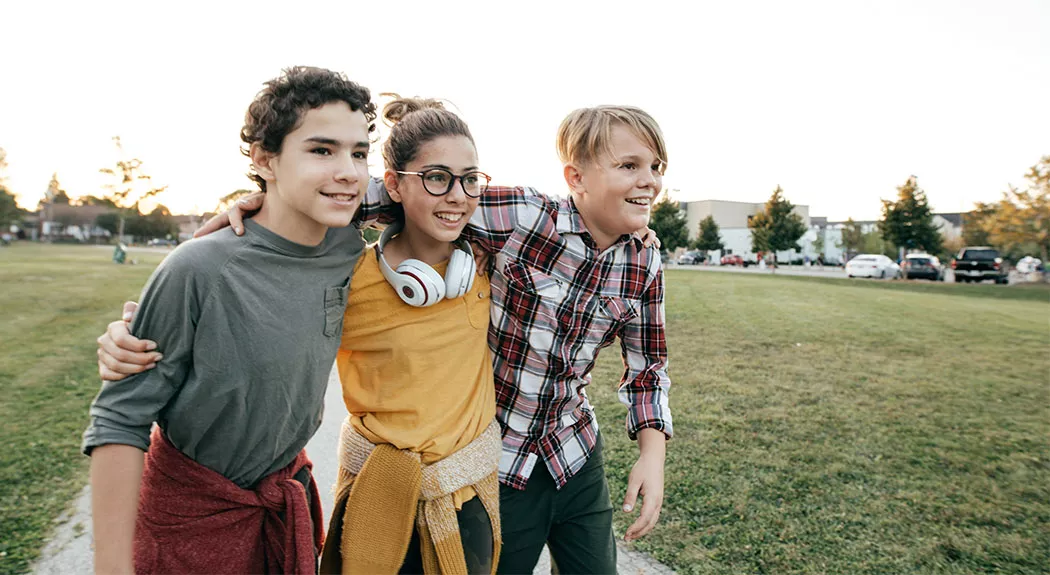 Three child friends