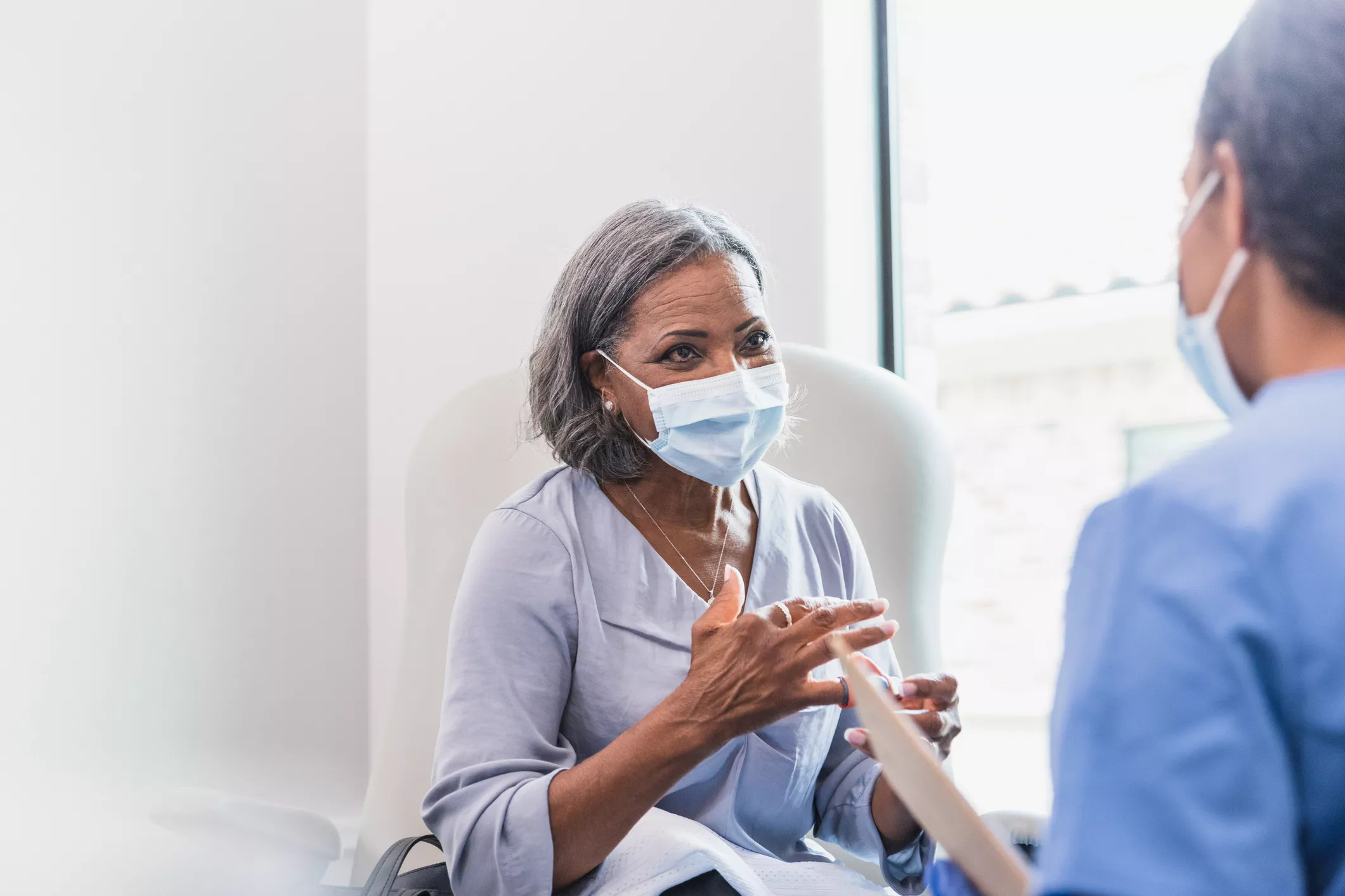 Female patient speaking to her provider