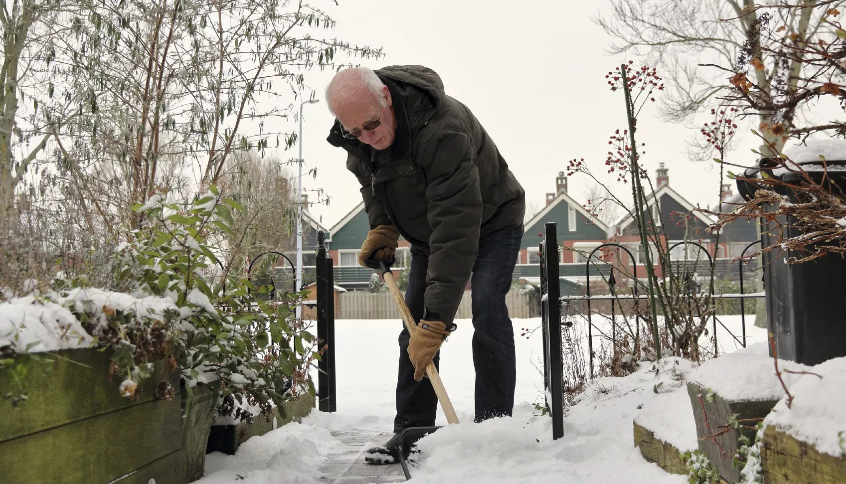 Man shoveling snow