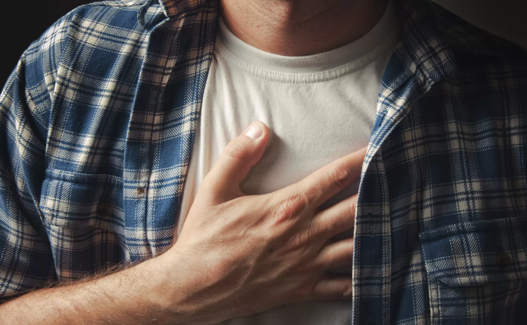 man with chest pain