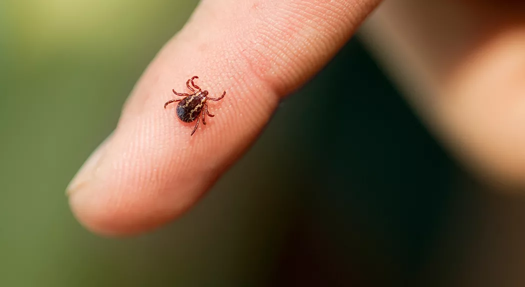 tick on finger